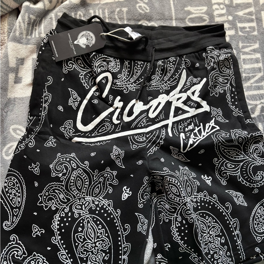 Crooks & Castles Black Paisley Joggers/ other clothes